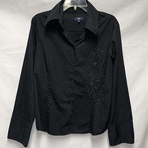 HEMA BUTTON DOWN TOP EMBROIDERY FLORAL LEFT SIDE Large